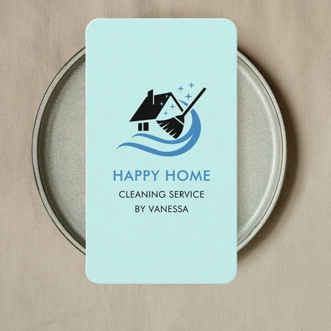 Professional House Cleaning Services Logo Qr Code Business Card (Creator Uploaded)