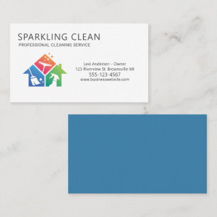 Professional House Cleaning Supplies Clean Service Business Card