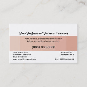 Professional House Painter, Beige Colour Card