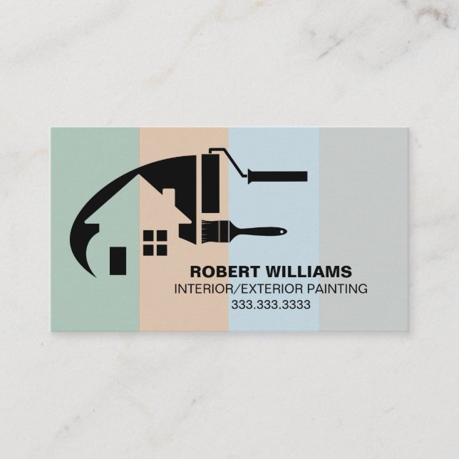Professional House Painter Colourful Business Card (Front)