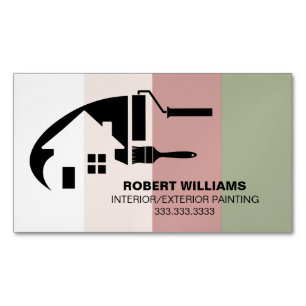 Professional House Painter Colourful Business  Magnetic Business Card
