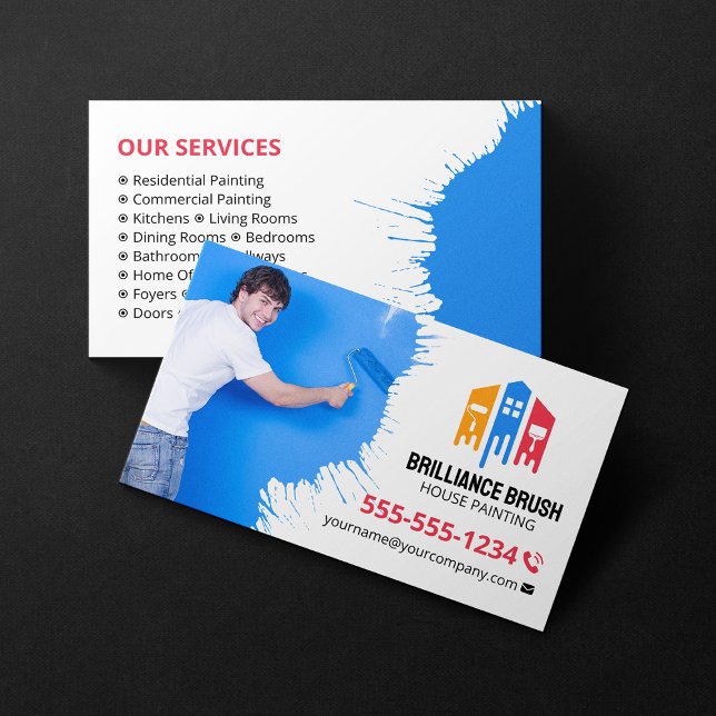 Professional House Painter Photo Paint Contractor  Business Card (Creator Uploaded)