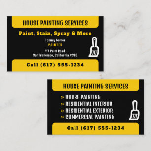 Professional House Painting Services   Paint Business Card