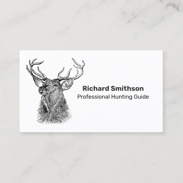 Professional Hunting Guide Simple Business Card (Front)