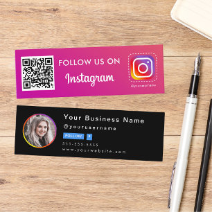 Professional Instagram Photo Follow Me Qr Code Mini Business Card