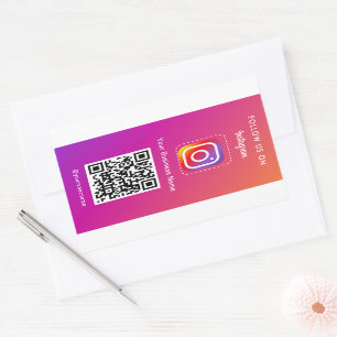 Professional Instagram Photo Follow Me Qr Code Rectangular Sticker