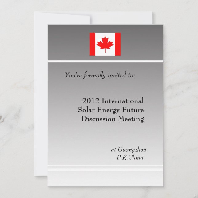 professional, international business meeting invitation (Front)