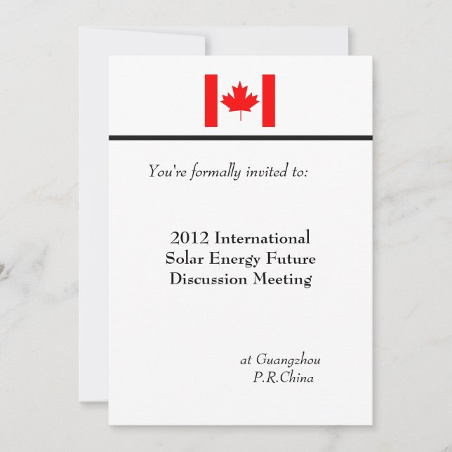 Professional, international business meeting invitation (Front)