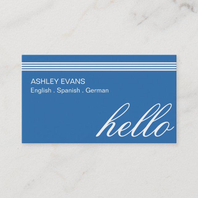 Professional Interpreter Translator Business Card (Front)