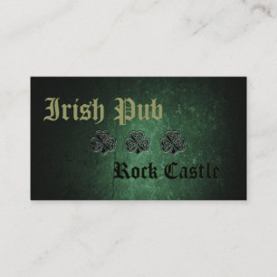 Professional Irish Pub lucky shamrock Business Card
