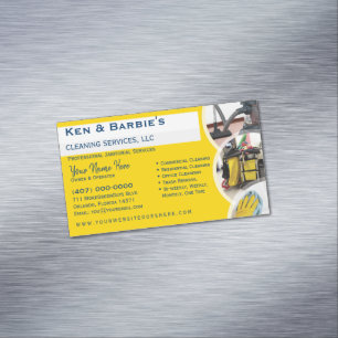 Professional Janitorial Cleaning Housekeeping Serv Magnetic Business Card