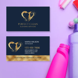 Professional Janitorial House Cleaning Services Business Card