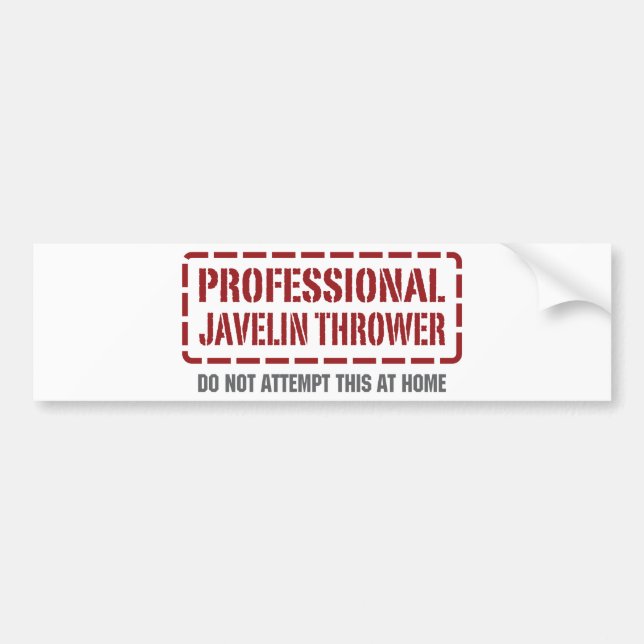 Professional Javelin Thrower Bumper Sticker (Front)