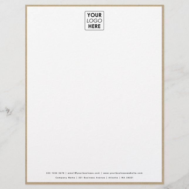 Professional Kraft Border Business Logo Letterhead (Front)