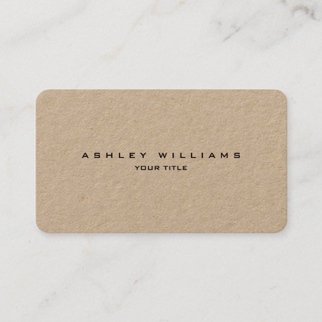 Professional kraft modern plain unique business card (Front)