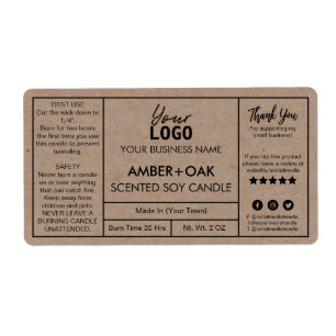 Professional Kraft Soy Candle Labels