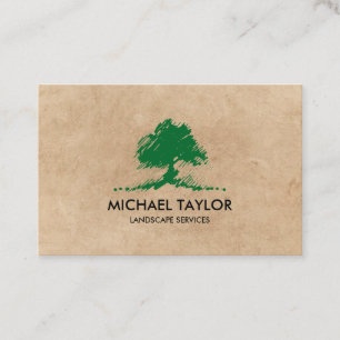 professional landscape tree service and lawn care business card