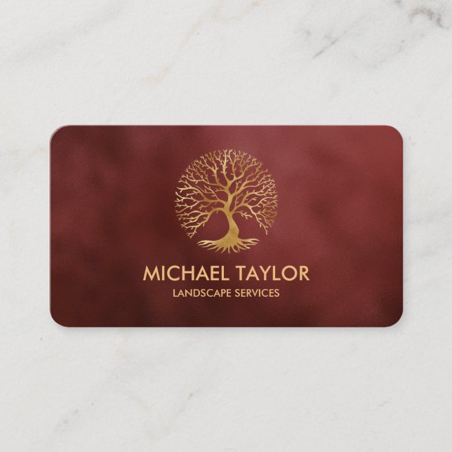 professional landscape tree service and lawn care  business card (Front)