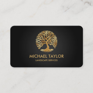 professional landscape tree service and lawn care business card
