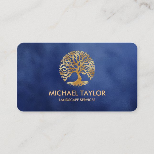 professional landscape tree service and lawn care  business card (Front)