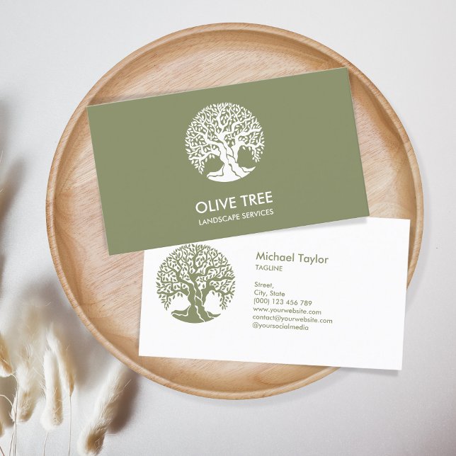 professional landscape tree service and lawn care  business card (Creator Uploaded)