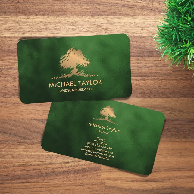 professional landscape tree service and lawn care  business card (Creator Uploaded)