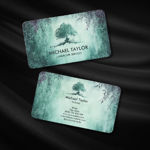 professional landscape tree service and lawn care business card