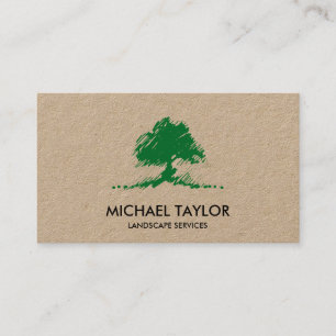 professional landscape tree service and lawn care business card