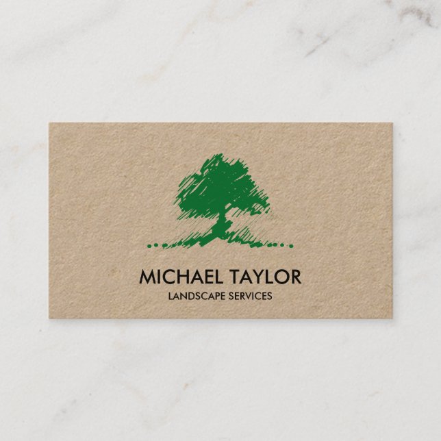 professional landscape tree service and lawn care business card (Front)