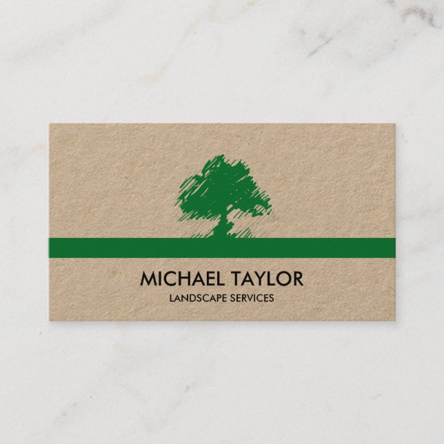 professional landscape tree service and lawn care business card (Front)