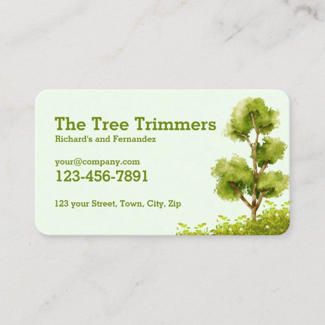 Professional Landscape Tree Service Business Card (Front)