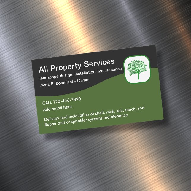 Professional Landscaping Business Card Magnets (Creator Uploaded)