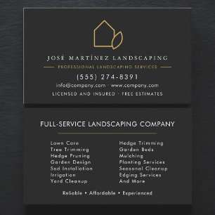Professional Landscaping Company Lawn Service Business Card