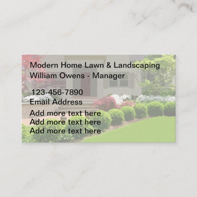 Professional Landscaping Editable Business Cards (Front)