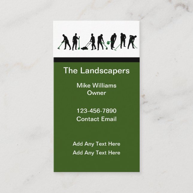 Professional Landscaping Landscaper Business Cards (Front)