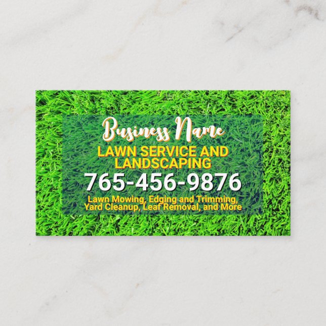 Professional Landscaping & Lawn Care Calling Card (Front)