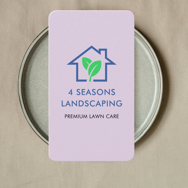 Professional Landscaping Lawn Care Logo Qr Code Business Card (Creator Uploaded)