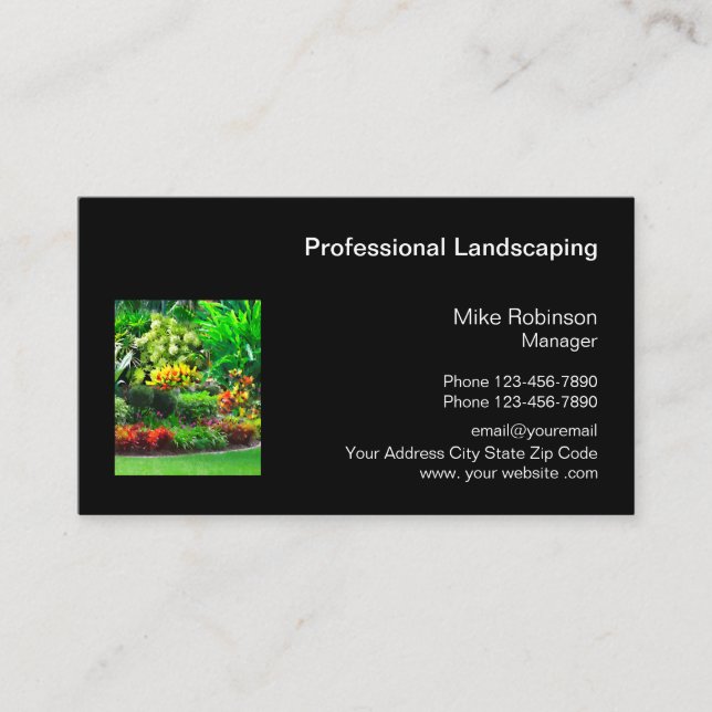 Professional Landscaping Neighborhood Services Business Card (Front)