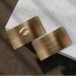 Professional Lashes Brows Makeup Golden Eye Brown Business Card