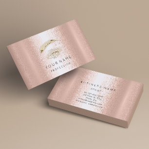 Professional Lashes Brows Makeup Golden Eye Rose Business Card
