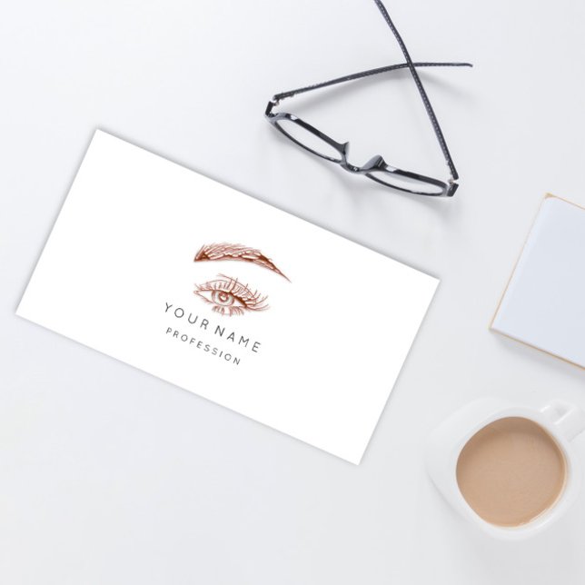 Professional Lashes Brows Makeup Logo Rose  Business Card (Creator Uploaded)
