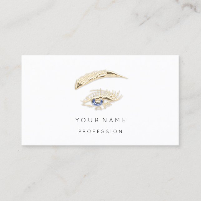 Professional Lashes Brows Makeup Logo White QRCode Business Card (Front)