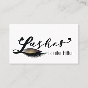 Professional  lashes calligraphy hearts logo business card