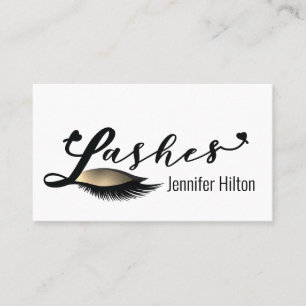 Professional  lashes calligraphy hearts logo business card