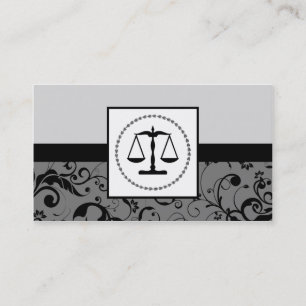 professional law : damask justice scales business card