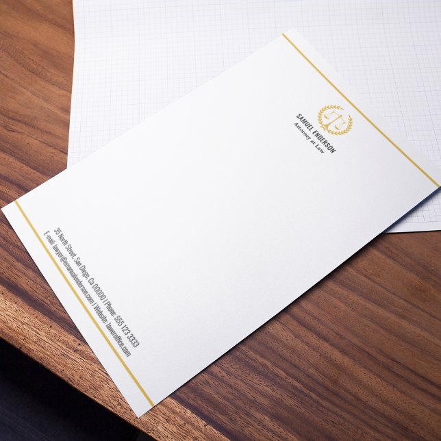 Professional Law Office Attorney at Law Gold Stationery (Creator Uploaded)
