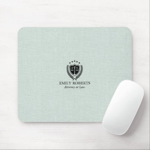 Professional Law Office Pale Blue-Green Linen Mouse Mat