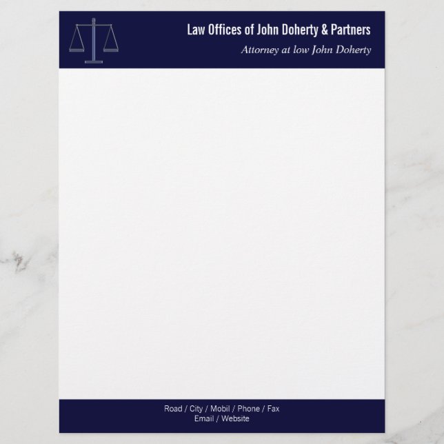Professional LAW OFFICES Customized Letterhead (Front)