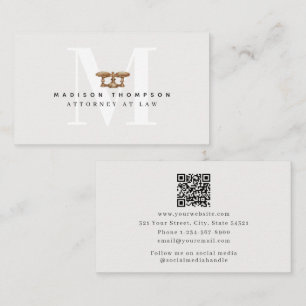 Professional  Law Scale of Justice Lawyer QR Code Business Card