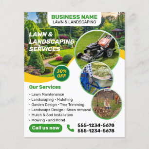 professional lawn care and landscaping flyer